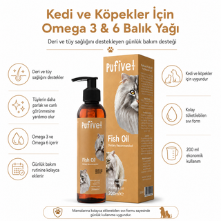 Kedi ve Köpekler İçin Omega 3 & 6 Balık Yağı