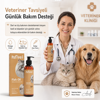 Kedi ve Köpekler İçin Omega 3 & 6 Balık Yağı