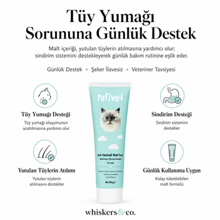 Kediler İçin Tüy Yumağı Önleyici Malt