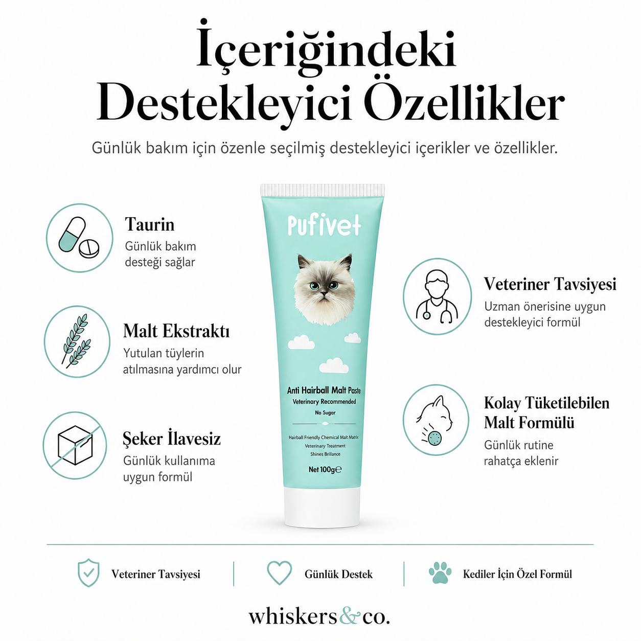 Kediler İçin Tüy Yumağı Önleyici Malt