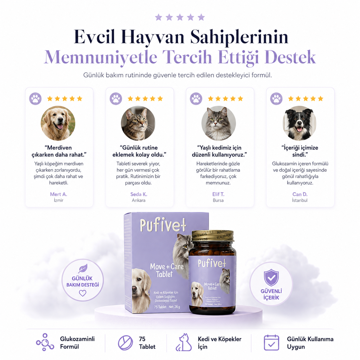 Kedi ve Köpekler İçin Eklem Destek Tableti